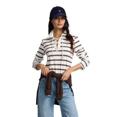 дамски,блузи,с,яка,мъжки,блузи,с,яка,silbon,striped,long,sleeve,polo,white,(raw)