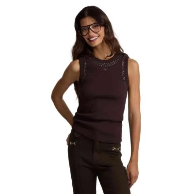 тениска,мъжки,тениски,дамски,тениски,silbon,studs,sleeveless,t,shirt,brown,(brown)