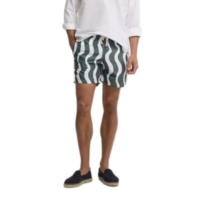бански,гащета,мъжки,бански,костюми,silbon,waves,bicolor,swimming,shorts,green,(green)