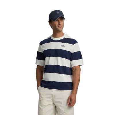 тениска,мъжки,тениски,дамски,тениски,silbon,wide,stripe,special,fit,short,sleeve,t,shirt,blue,(navy,blue)