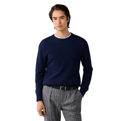 блуза,мъжки,пуловери,дамски,пуловери,hackett,duo,stitch,crew,sweater,blue,(old,navy)