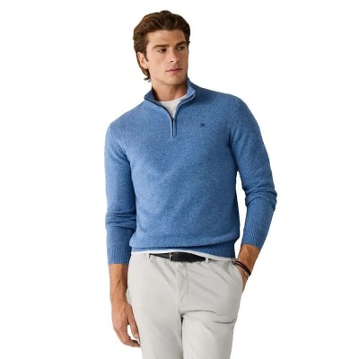 блуза,мъжки,пуловери,дамски,пуловери,hackett,hm7000286,half,zip,sweater,blue,(airforce,blue)