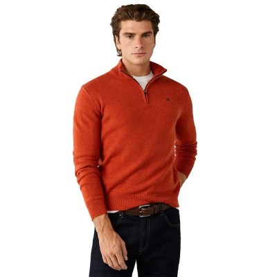 блуза,мъжки,пуловери,дамски,пуловери,hackett,hm7000286,half,zip,sweater,orange,(spice,orange)