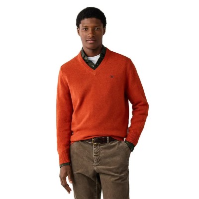 блуза,мъжки,пуловери,дамски,пуловери,hackett,hm7000288,v,neck,sweater,orange,(spice,orange)