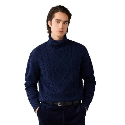 блуза,мъжки,пуловери,дамски,пуловери,hackett,hm7000289,high,neck,sweater,blue,(old,navy)