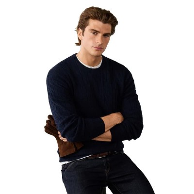 блуза,мъжки,пуловери,дамски,пуловери,hackett,lambswool,cable,crew,sweater,blue,(old,navy)
