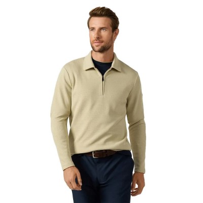 блуза,мъжки,пуловери,hackett,waffle,collar,half,zip,sweatshirt,beige,(sand,beige)