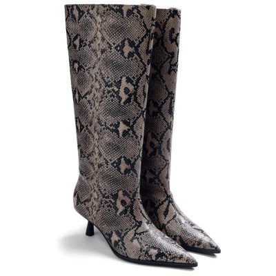обувки,дамски,боти,мъжки,боти,gioseppo,80131,heel,boots,brown,(snake)