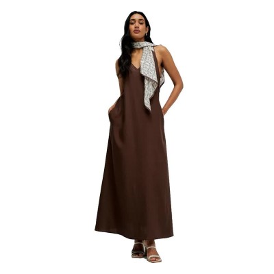 рокля,дамски,поли,и,рокли,salsa,jeans,21012160,sleeveless,long,dress,brown,(brown)