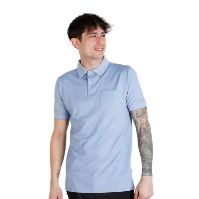 дамски,блузи,с,яка,мъжки,блузи,с,яка,newwood,ciro,cotton,poly,pocket,short,sleeve,polo,blue,(chambray)