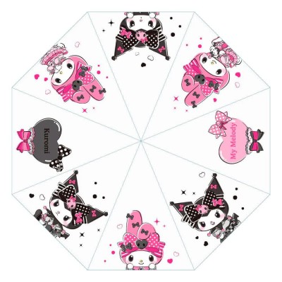 чадър,чадъри,sakami,sanrio,kuromi,&,my,melody,umbrella,pink,(pink,black)