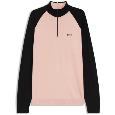 блуза,мъжки,пуловери,дамски,пуловери,boss,goc,swing,10280023,green,half,zip,sweater,white,(light,pastel,orange)