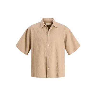 риза,с,къс,ръкав,дамски,ризи,мъжки,ризи,jack,&,jones,montauk,wavy,short,sleeve,shirt,beige,(crockery)