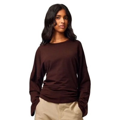 тениска,мъжки,тениски,дамски,тениски,pieces,alli,long,sleeve,t,shirt,chocolate,plum