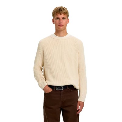 блуза,мъжки,пуловери,дамски,пуловери,selected,braun,relaxed,fit,sweater,beige,(birch)