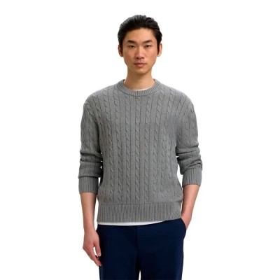 блуза,мъжки,пуловери,дамски,пуловери,selected,braun,sweater,grey,(medium,grey,melange)