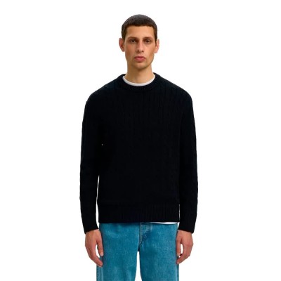 блуза,мъжки,пуловери,дамски,пуловери,selected,braun,sweater,black,(black)