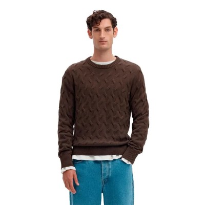 блуза,мъжки,пуловери,дамски,пуловери,selected,carlos,sweater,brown,(delicioso)