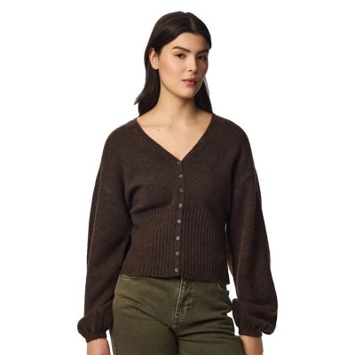 жилетка,мъжки,пуловери,дамски,пуловери,pieces,sally,cardigan,brown,(hot,fudge,melange)