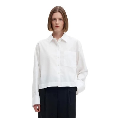 риза,с,дълъг,ръкав,дамски,ризи,мъжки,ризи,selected,dannie,cropped,long,sleeve,shirt,white,(bright,white)