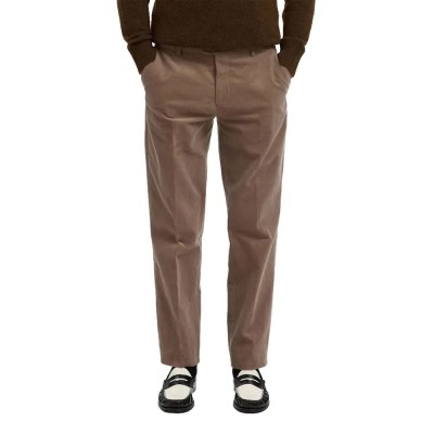 рокля,мъжки,панталони,дамски,панталони,selected,duca,regular,fit,dress,pants,brown,(brownie)