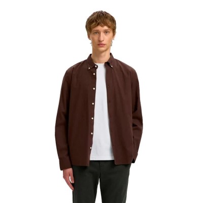 риза,с,дълъг,ръкав,дамски,ризи,мъжки,ризи,selected,cole,jay,regular,fit,long,sleeve,shirt,brown,(delicioso,melange)