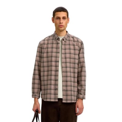 риза,с,дълъг,ръкав,дамски,ризи,мъжки,ризи,selected,cole,jay,regular,fit,long,sleeve,shirt,brown,(cornstalk,black)