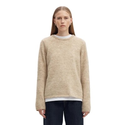 блуза,мъжки,пуловери,дамски,пуловери,selected,lulu,brushed,sweater,beige,(island,fossil,melange)