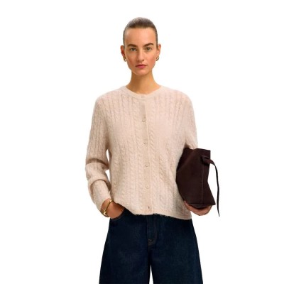 жилетка,мъжки,пуловери,дамски,пуловери,selected,lulu,new,cardigan,beige,(birch,melange)