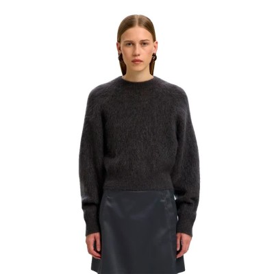 блуза,мъжки,пуловери,дамски,пуловери,selected,mira,sweater,grey,(asphalt)