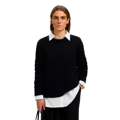 блуза,мъжки,пуловери,дамски,пуловери,selected,lulu,new,sweater,black,(black)