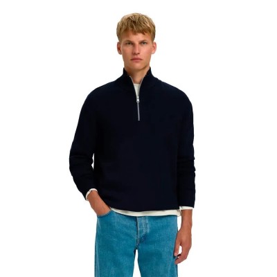 блуза,мъжки,пуловери,дамски,пуловери,selected,teller,half,zip,sweater,blue,(sky,captain)