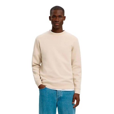 блуза,мъжки,пуловери,selected,tom,soft,sweatshirt,beige,(oatmeal)