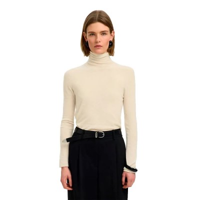 блуза,мъжки,пуловери,дамски,пуловери,selected,vendy,high,neck,sweater,white,(birch)