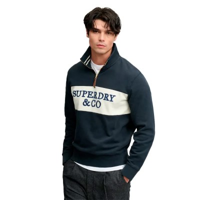 блуза,мъжки,пуловери,superdry,company,logo,half,zip,sweatshirt,blue,(eclipse,navy,cream)