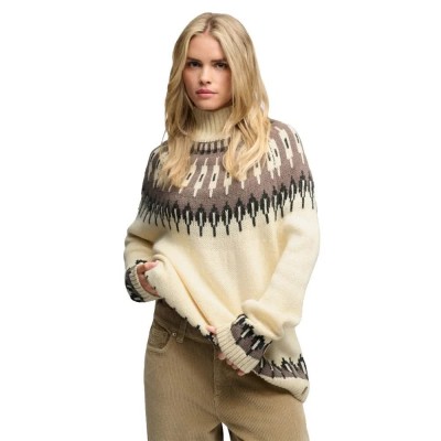 блуза,мъжки,пуловери,дамски,пуловери,superdry,fairisle,jumper,high,neck,sweater,beige,(ecru,marl)