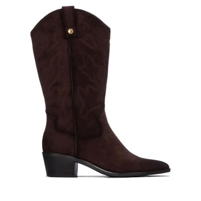 обувки,дамски,боти,мъжки,боти,xti,144308,heel,boots,brown,(brown)