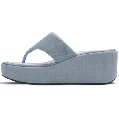 сандали,на,платформа,дамски,сандали,и,чехли,fitflop,denim,platform,toe,post,wedge,sandals,refurbished,blue,(light,denim)