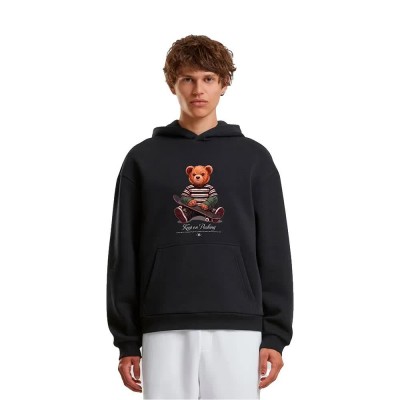 суичър,мъжки,пуловери,mister,tee,keep,on,pushing,bear,hoodie,black,(black)