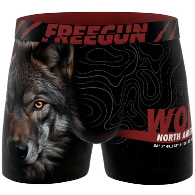 боксерки,мъжко,бельо,freegun,woolf,boxers,black,(maroon,black,multicolor)
