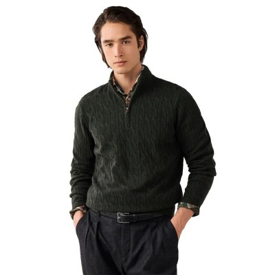 блуза,мъжки,пуловери,дамски,пуловери,hackett,hm7000251,half,zip,sweater,green,(hunter,green)