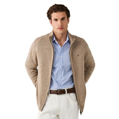 блуза,мъжки,пуловери,дамски,пуловери,hackett,hm7000257,full,zip,sweater,beige,(cream,white)