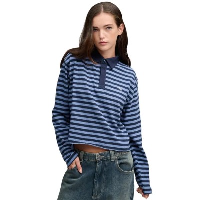 дамски,блузи,с,яка,мъжки,блузи,с,яка,superdry,athletic,essential,slub,crop,rugby,long,sleeve,polo,blue,(tidal,blue,standard,navy)