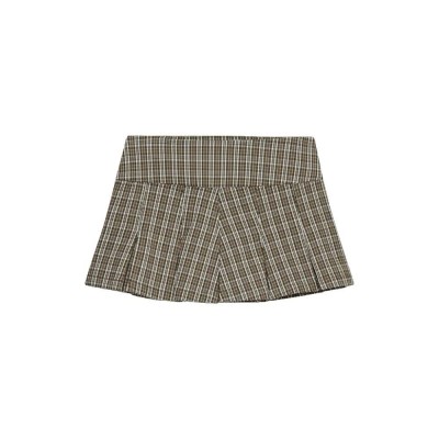 пола,дамски,поли,и,рокли,superdry,logo,pleated,check,mini,skirt,green,(olive,moody,check,black,olive)