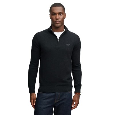 блуза,мъжки,пуловери,дамски,пуловери,superdry,prep,essential,half,zip,sweater,black,(charcoal,marl)