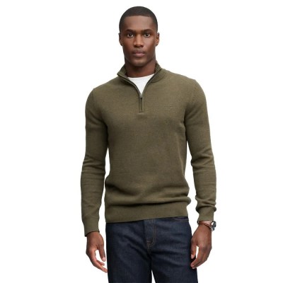 блуза,мъжки,пуловери,дамски,пуловери,superdry,prep,essential,half,zip,sweater,green,(herb,green,marl)