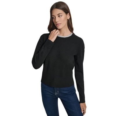 тениска,мъжки,тениски,дамски,тениски,dkny,dj4r0522,long,sleeve,t,shirt,black,(black)