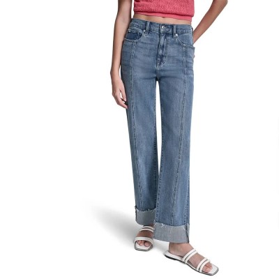 дънки,мъжки,панталони,дамски,панталони,dkny,dj6b4225,straight,fit,high,waist,jeans,blue,(westside,blue)