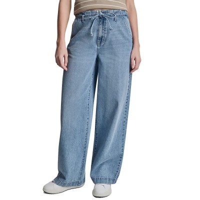 дънки,мъжки,панталони,дамски,панталони,dkny,dj6m4250,wide,leg,high,waist,jeans,blue,(eden,wash)
