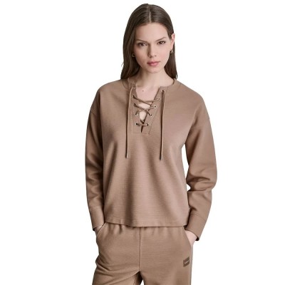 блуза,дамски,блузи,dkny,dp6t1692,sweatshirt,brown,(woodsmoke)